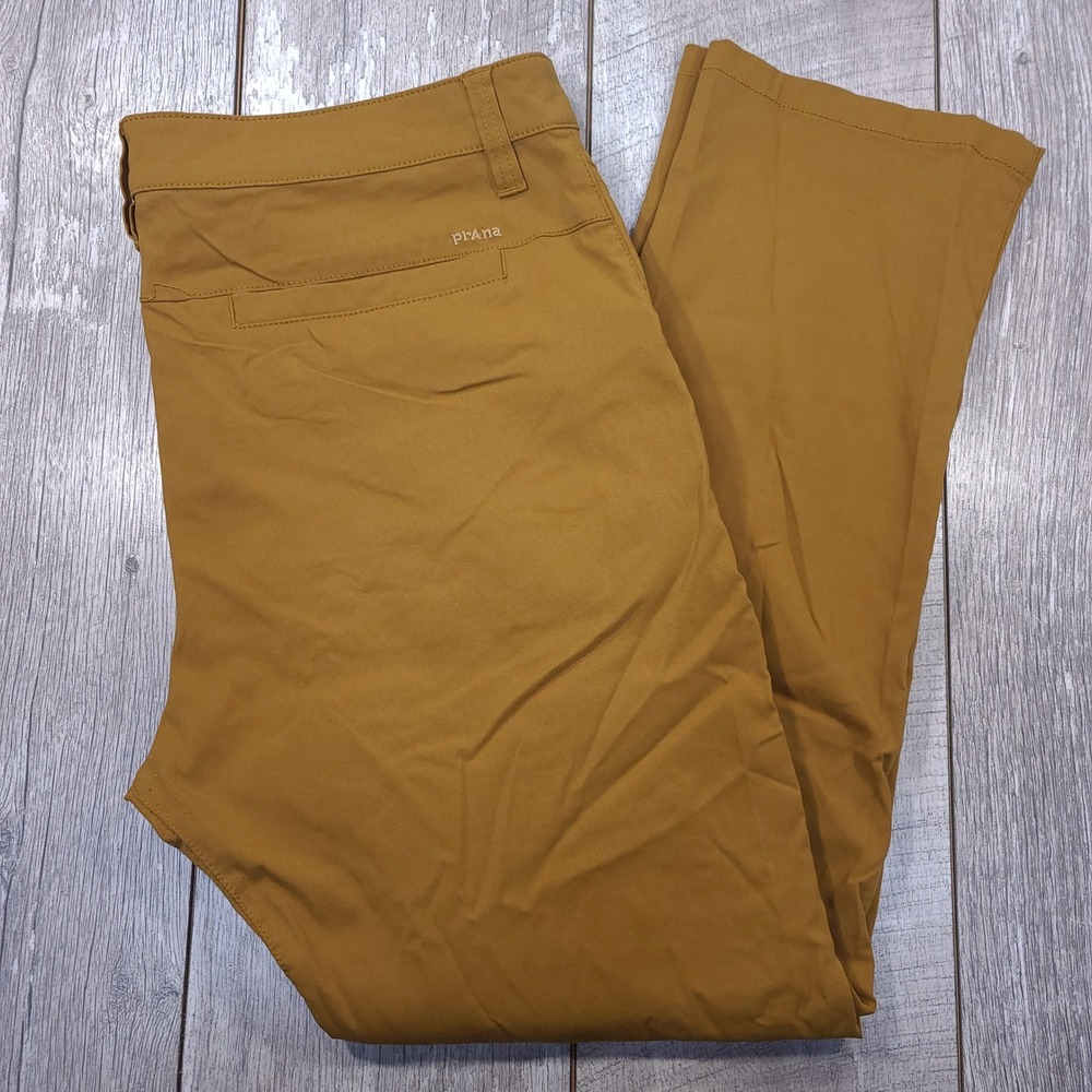 Prana Eagle Ray Slim Fit Pants Mens 40x31 Brown Ochre Hiking Outdoor Stretch